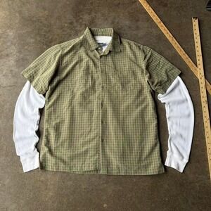 2000s plaid button down